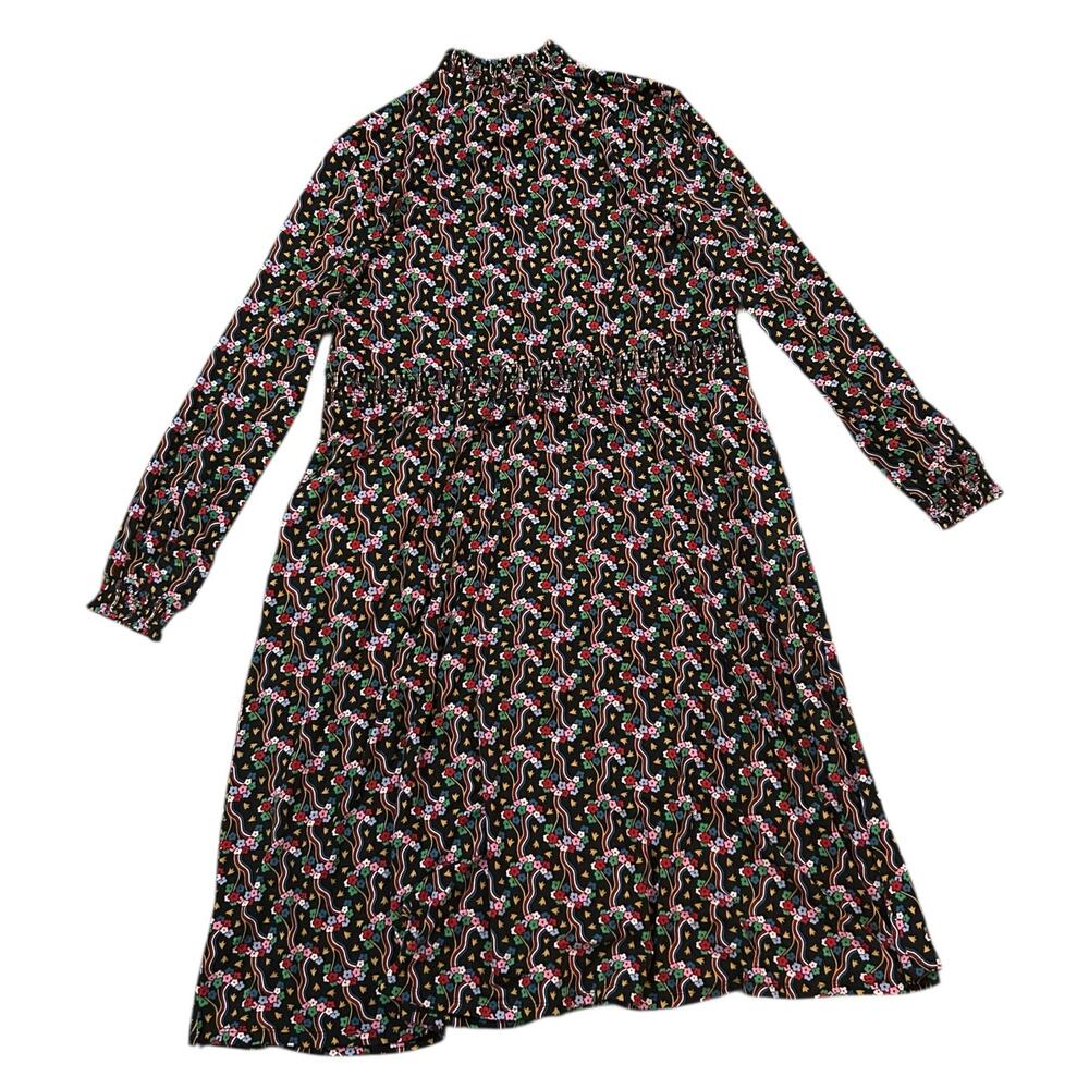Boden Alice Long Sleeve Floral Jersey Midi Dress Womens 16 Long Preppy Boho - Picture 2 of 9